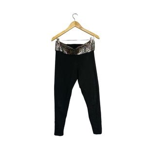 PINK Victoria’s Secret Bling Band Black Leggings Size Large